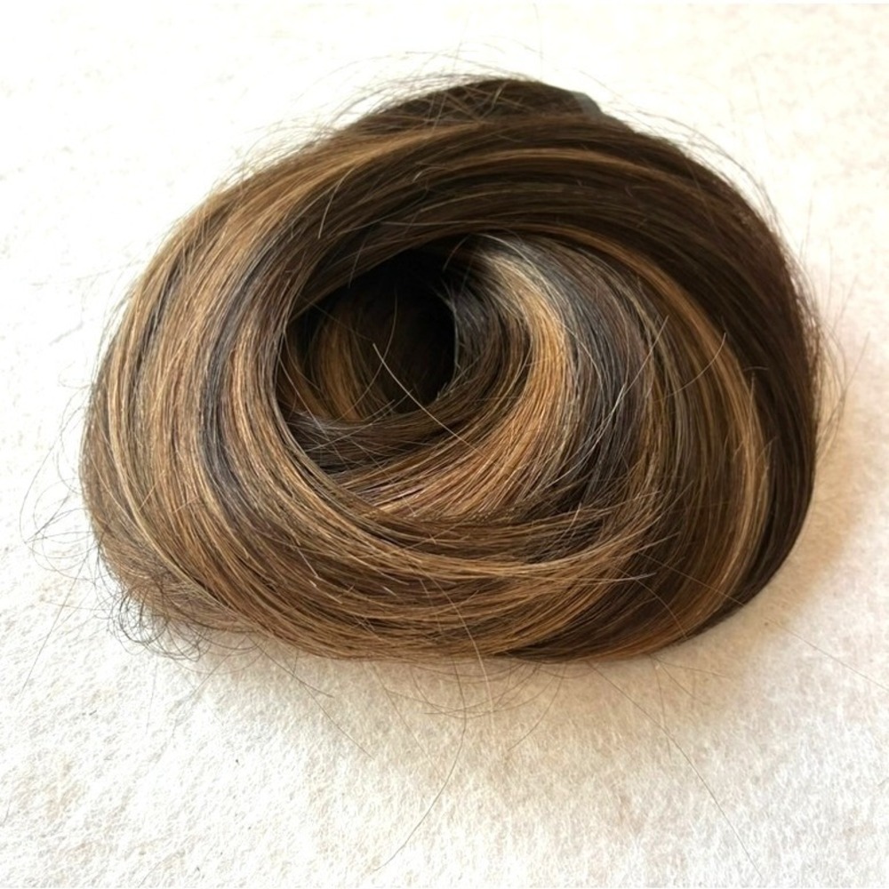 BELLAMI Silk Seam 18" Dark Honey Cocoa Highlight 4 Wefts 120g Clip-In Hair NEW